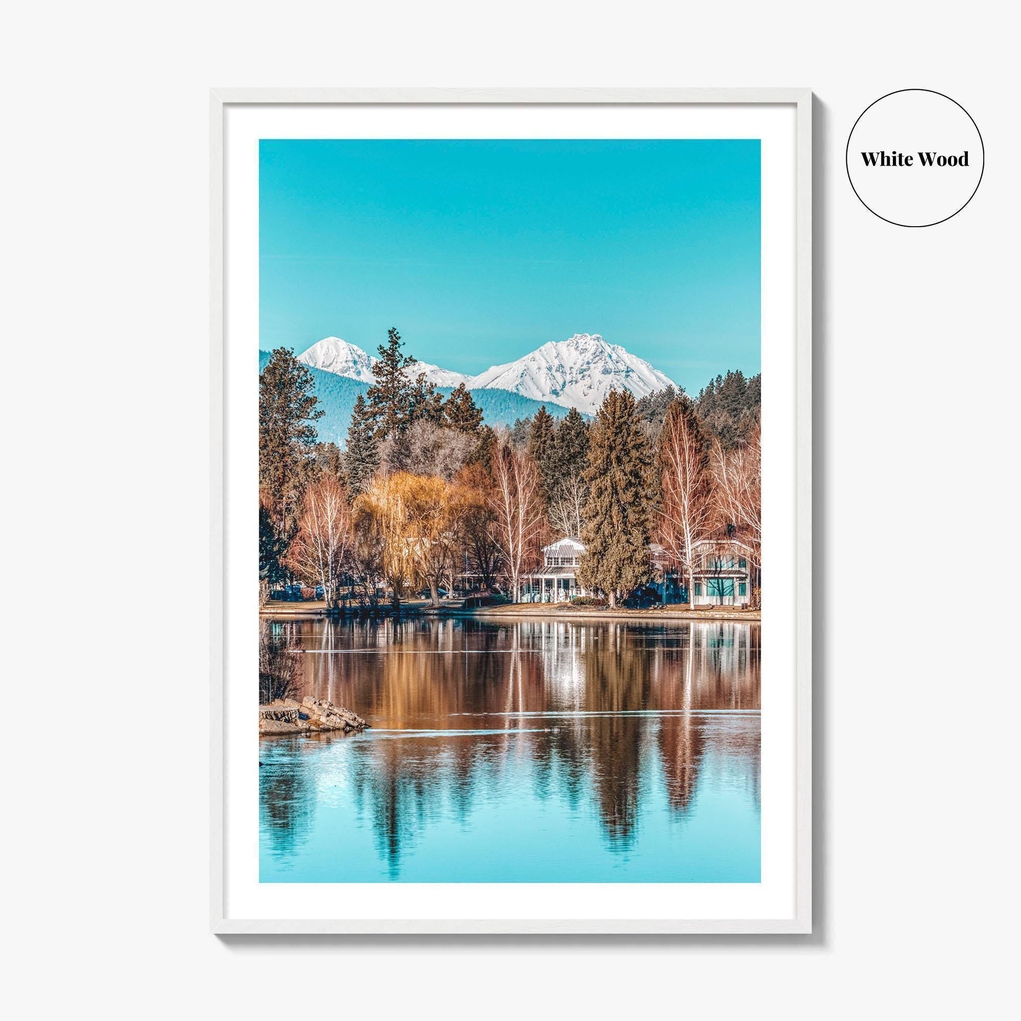 Bend Fine Art Photo Print, Mirror Pond Deschutes River, Oregon USA Wall Decor Poster