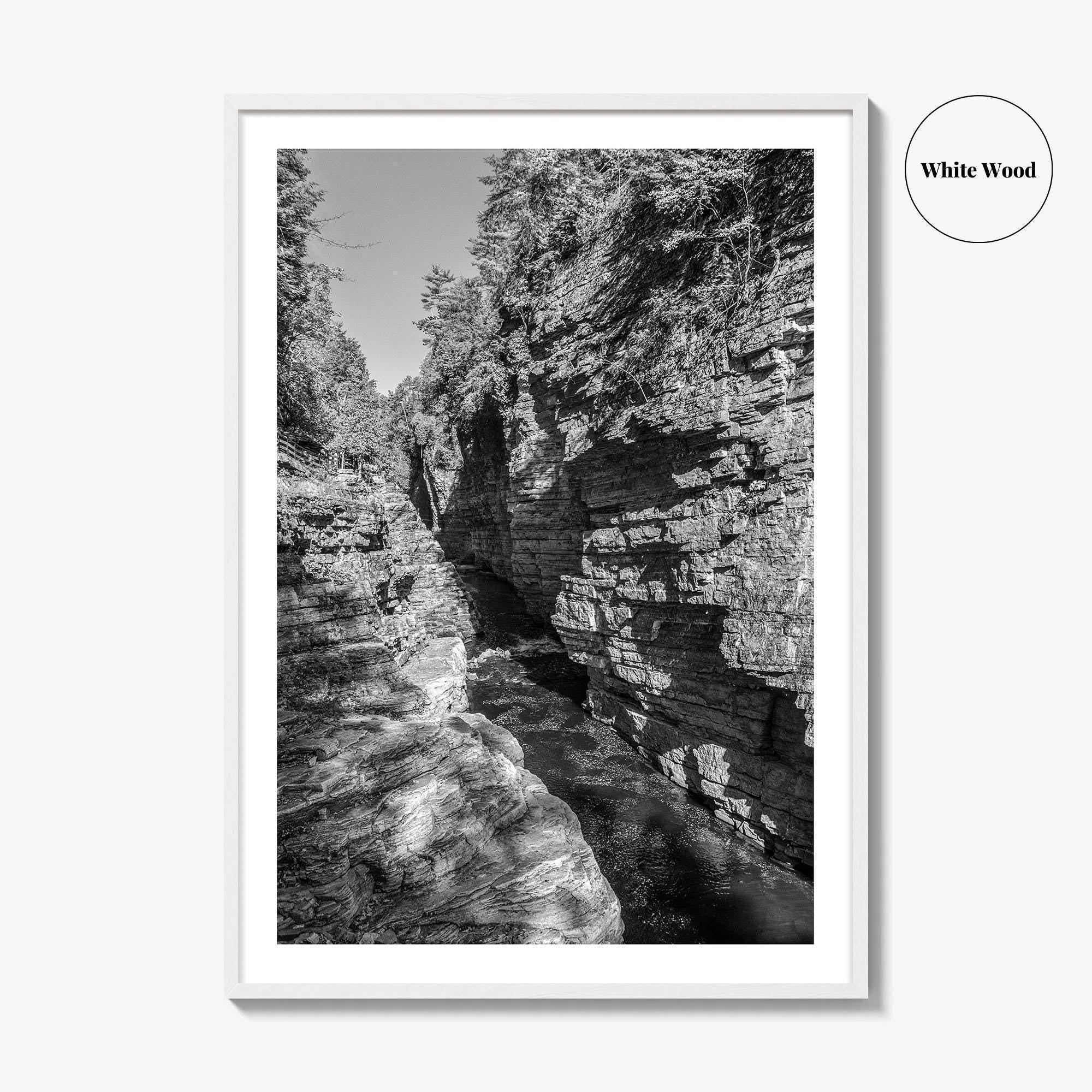 Ausable Chasm Black and White Fine Art Photo Print, Adirondack Mountains New York Poster