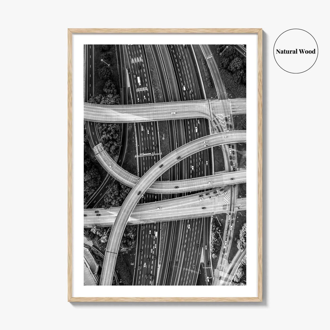 Atlanta Black and White Fine Art Photo Print, Georgia USA Poster, ATL Highway Interchange