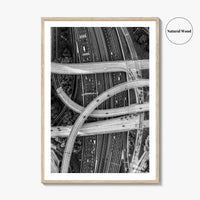 Atlanta Black and White Fine Art Photo Print, Georgia USA Poster, ATL Highway Interchange