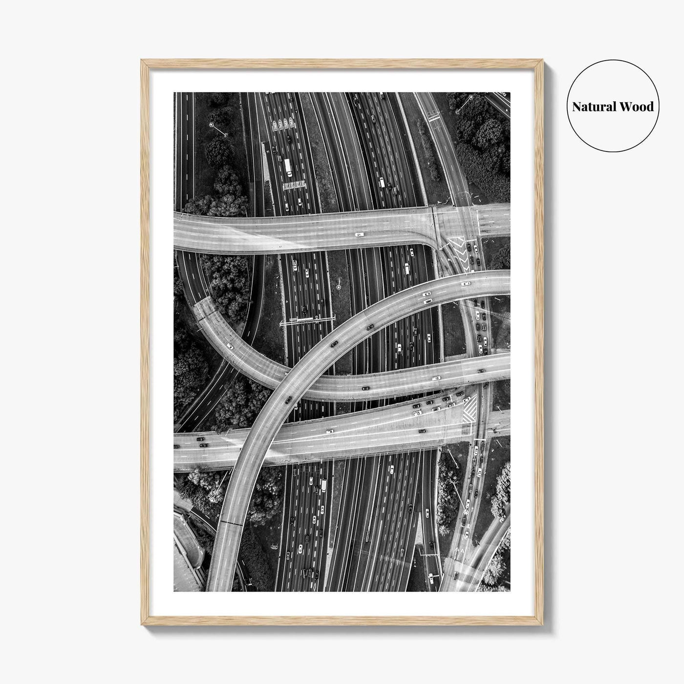Atlanta Black and White Fine Art Photo Print, Georgia USA Poster, ATL Highway Interchange