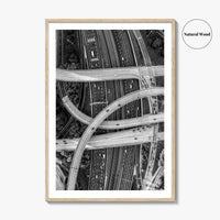 Atlanta Black and White Fine Art Photo Print, Georgia USA Poster, ATL Highway Interchange