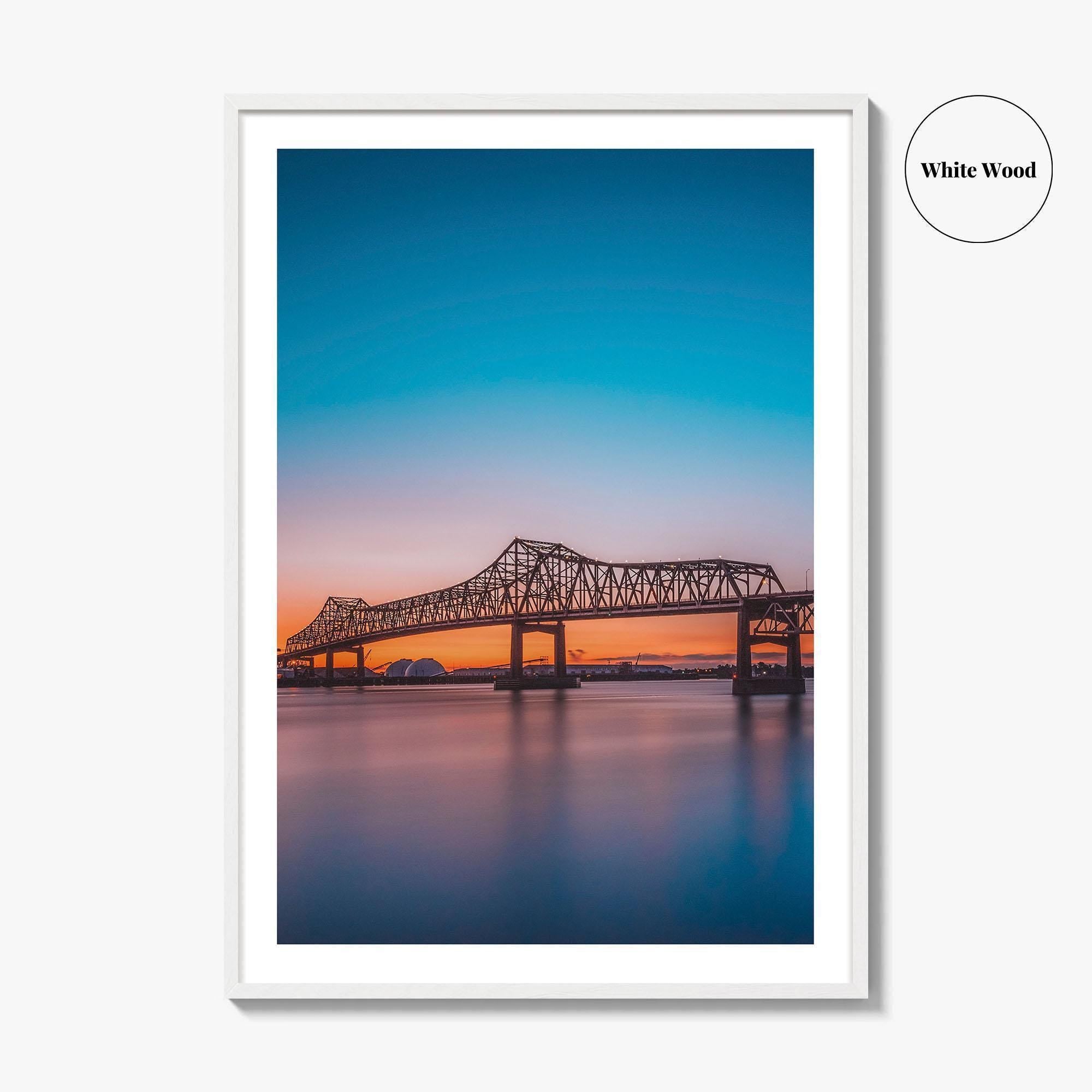 Baton Rouge Fine Art Photo Print, Louisiana, Mississippi River Bridge, USA Wall Decor Poster