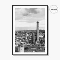 Bologna Black and White Fine Art Photo Print, Asinelli Garisenda Towers, Emilia-Romagna Italy