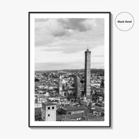 Bologna Black and White Fine Art Photo Print, Asinelli Garisenda Towers, Emilia-Romagna Italy