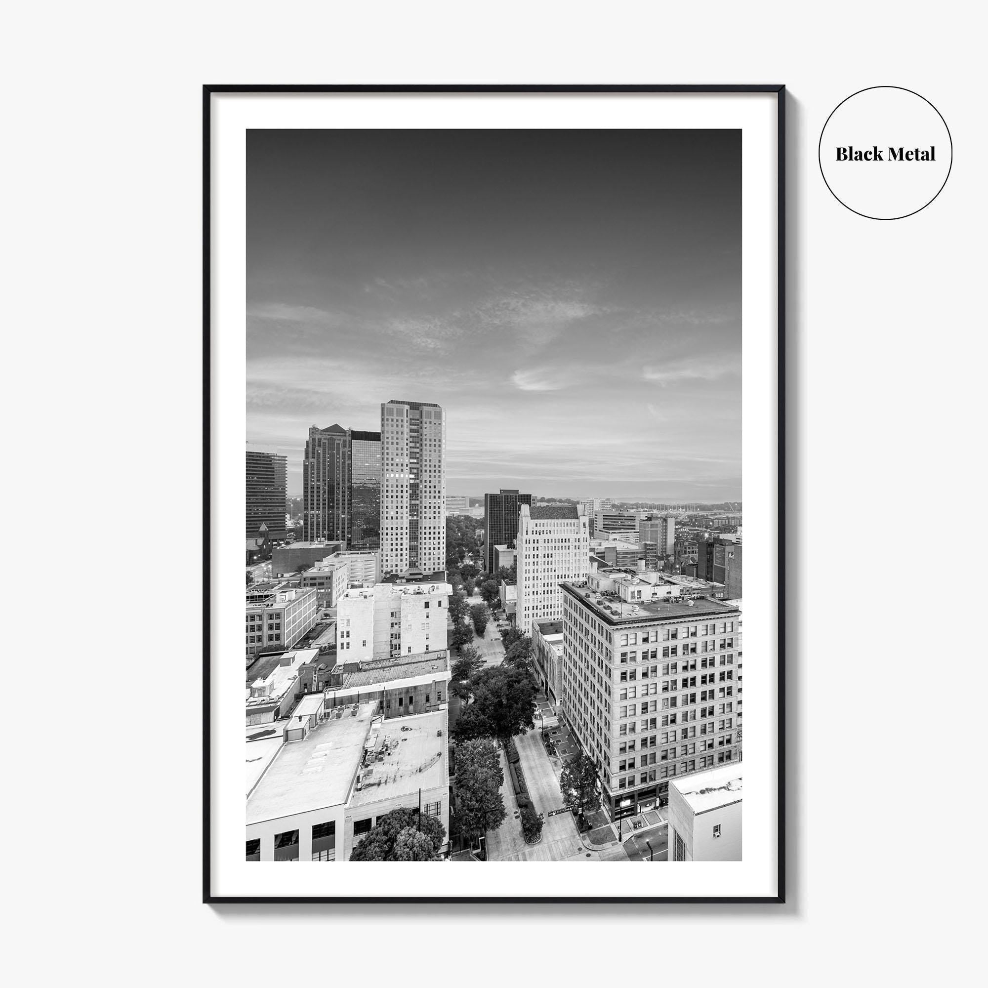 Birmingham Alabama Skyline Black and White Fine Art Photo Print, City, Alabama Poster