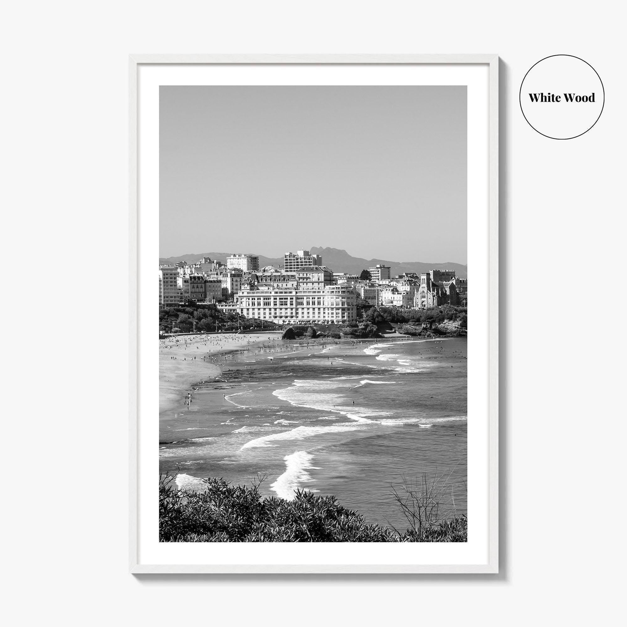 Biarritz Black and White Fine Art Photo Print, Basque France, Grande Plage Poster