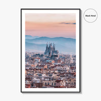 Barcelona Skyline Fine Art Photo Print, Sagrada Familia, Catalonia Spain Wall Decor Poster
