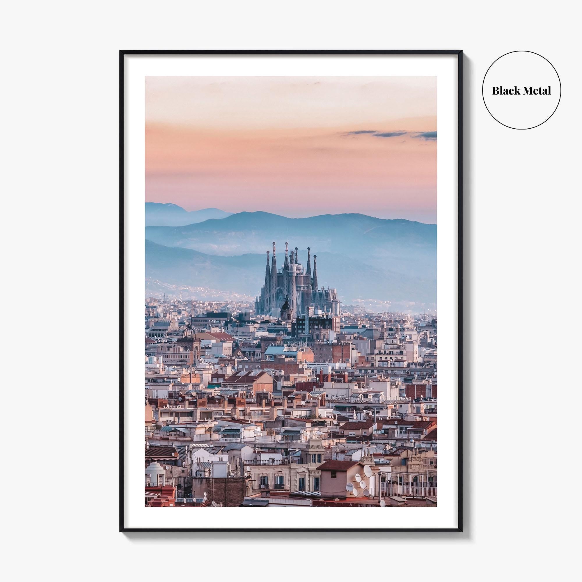Barcelona Skyline Fine Art Photo Print, Sagrada Familia, Catalonia Spain Wall Decor Poster