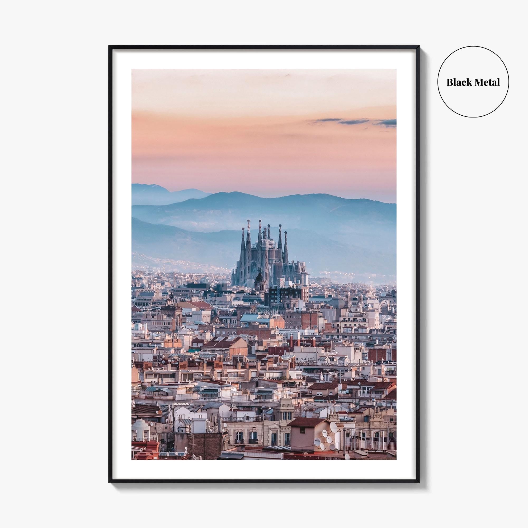Barcelona Skyline Fine Art Photo Print, Sagrada Familia, Catalonia Spain Wall Decor Poster