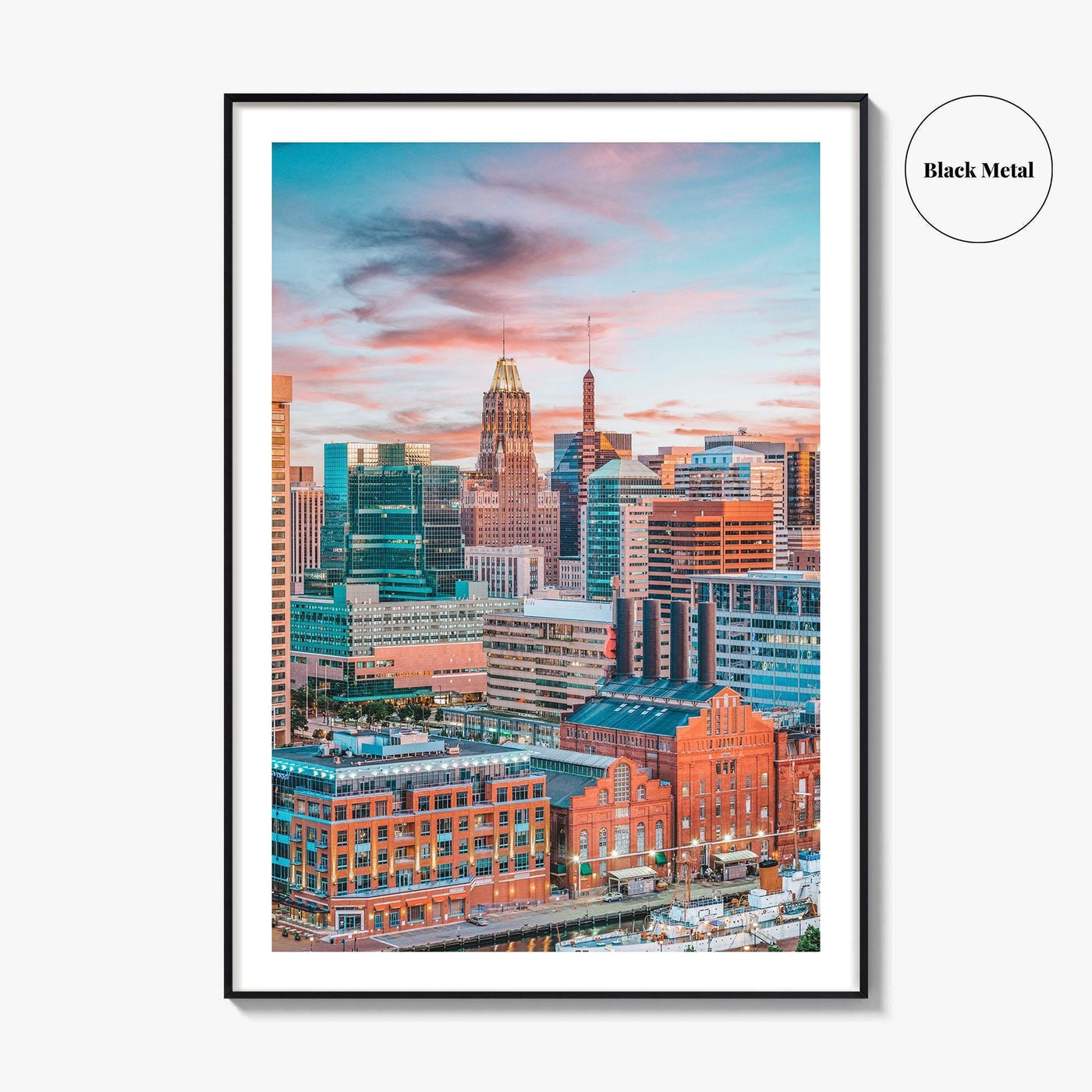Baltimore Skyline Fine Art Photo Print, Inner Harbor, Maryland Wall Decor Poster, USA