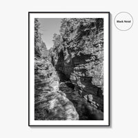 Ausable Chasm Black and White Fine Art Photo Print, Adirondack Mountains New York Poster