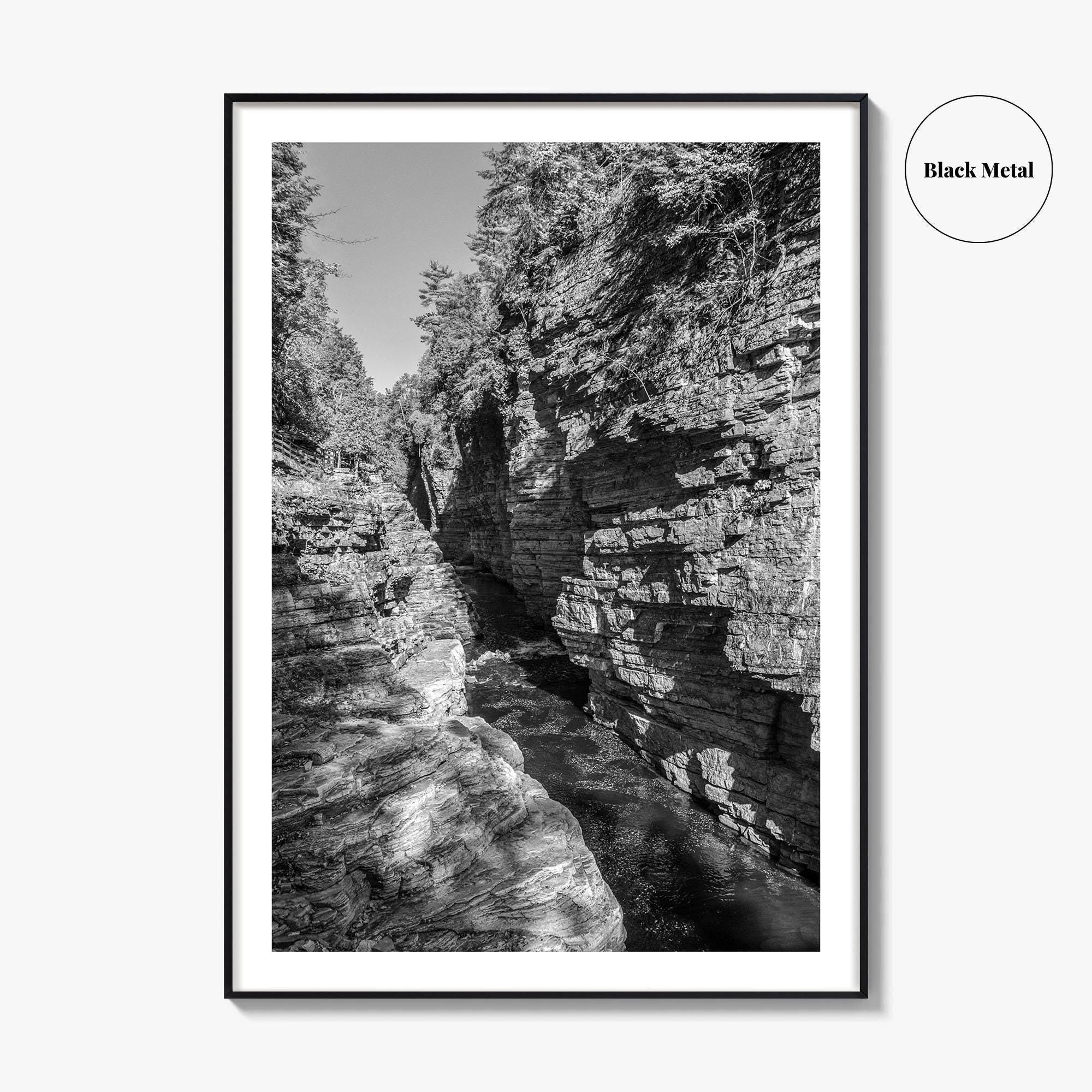 Ausable Chasm Black and White Fine Art Photo Print, Adirondack Mountains New York Poster
