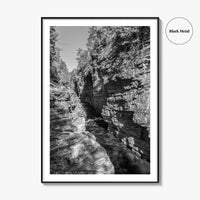 Ausable Chasm Black and White Fine Art Photo Print, Adirondack Mountains New York Poster