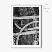 Atlanta Black and White Fine Art Photo Print, Georgia USA Poster, ATL Highway Interchange
