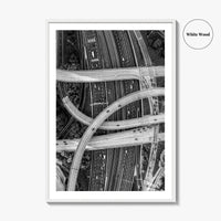 Atlanta Black and White Fine Art Photo Print, Georgia USA Poster, ATL Highway Interchange