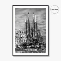 Barcelona Black and White Fine Art Photo Print, Sagrada Familia Gaudi Spain Poster