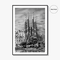 Barcelona Black and White Fine Art Photo Print, Sagrada Familia Gaudi Spain Poster