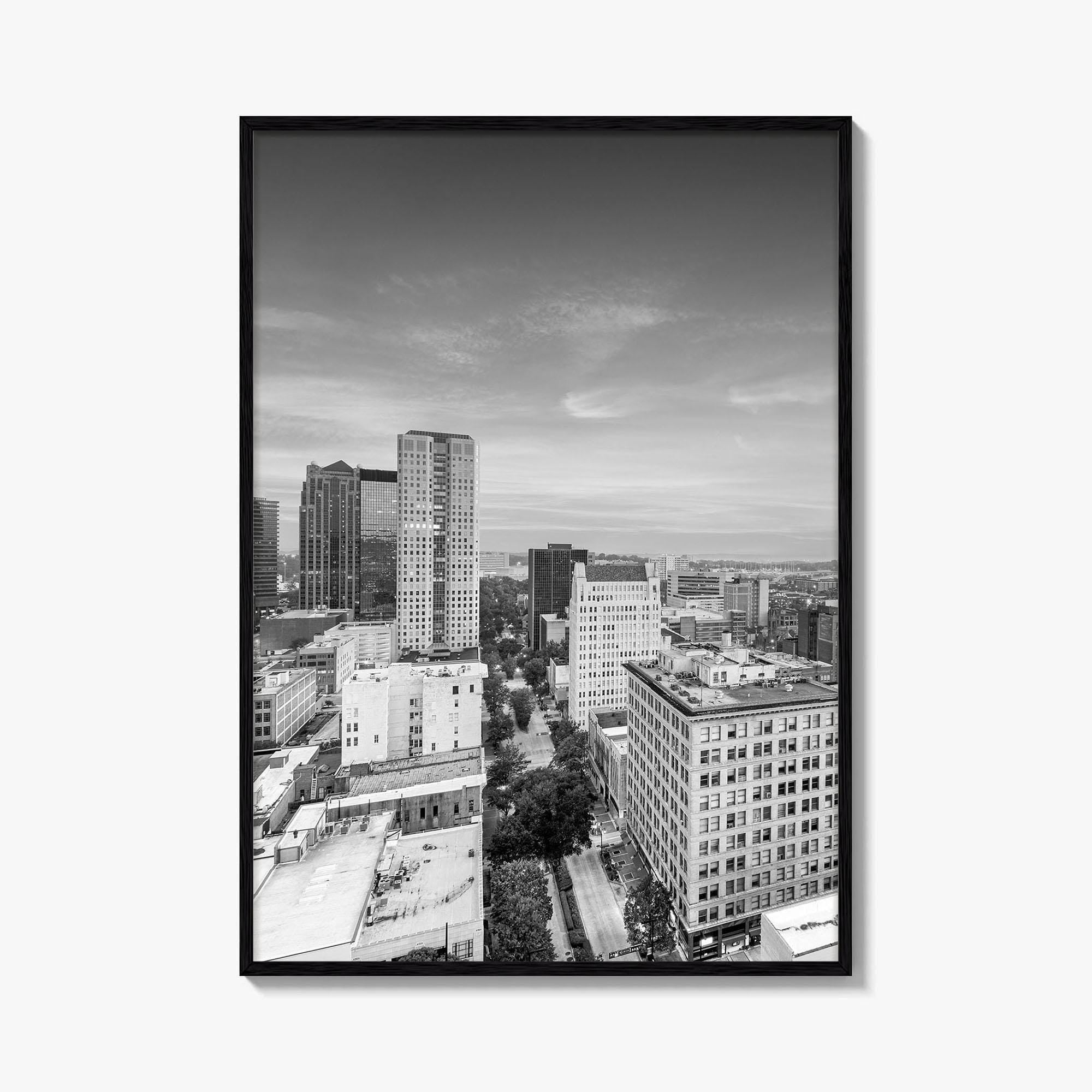 Birmingham Alabama Skyline Black and White Fine Art Photo Print, City, Alabama Poster