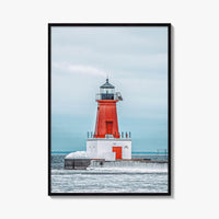 Ann Arbor Fine Art Photo Print, Michigan Lighthouse Wall Decor Poster, USA