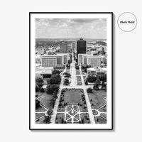 Baton Rouge Skyline Black and White Fine Art Photo Print, Aerial, Louisiana Poster, USA