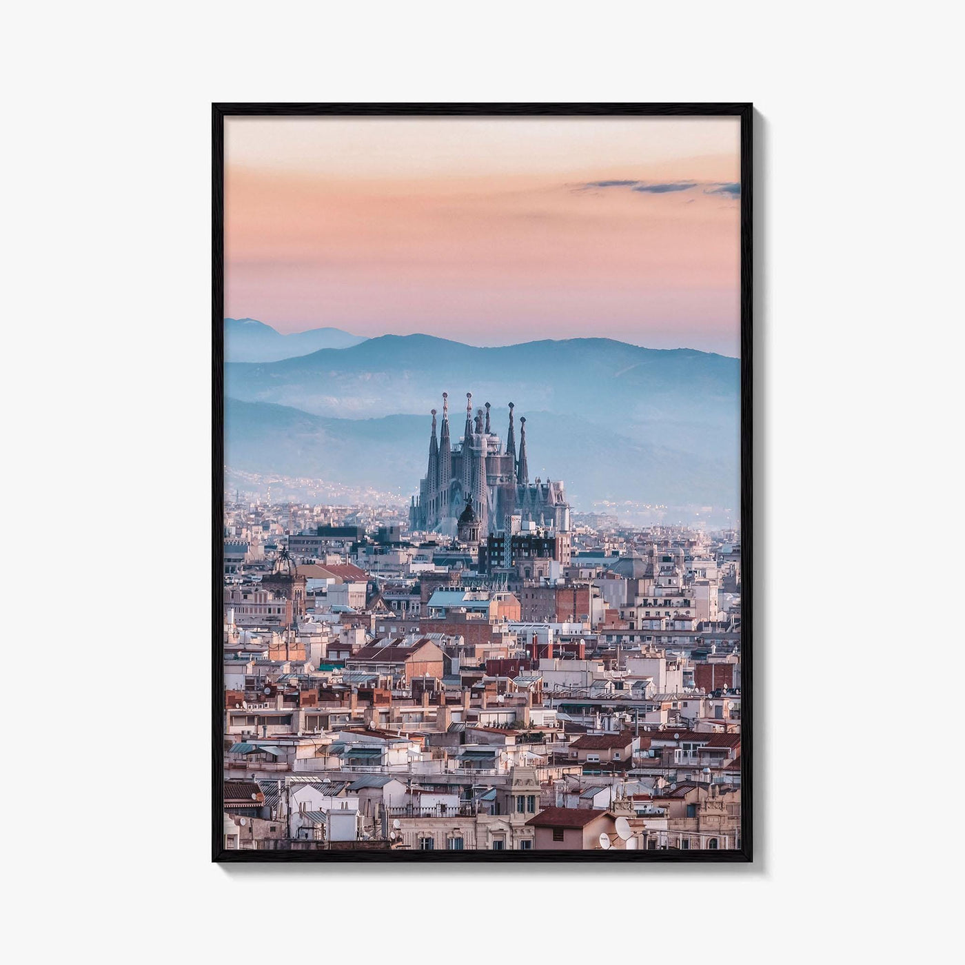Barcelona Skyline Fine Art Photo Print, Sagrada Familia, Catalonia Spain Wall Decor Poster
