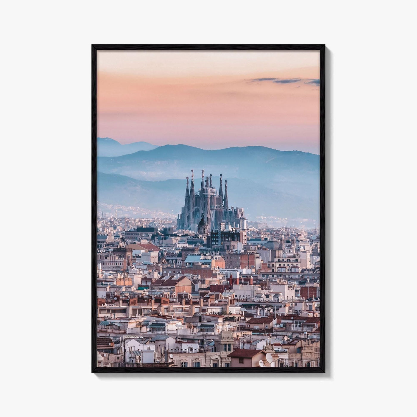 Barcelona Skyline Fine Art Photo Print, Sagrada Familia, Catalonia Spain Wall Decor Poster