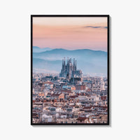 Barcelona Skyline Fine Art Photo Print, Sagrada Familia, Catalonia Spain Wall Decor Poster