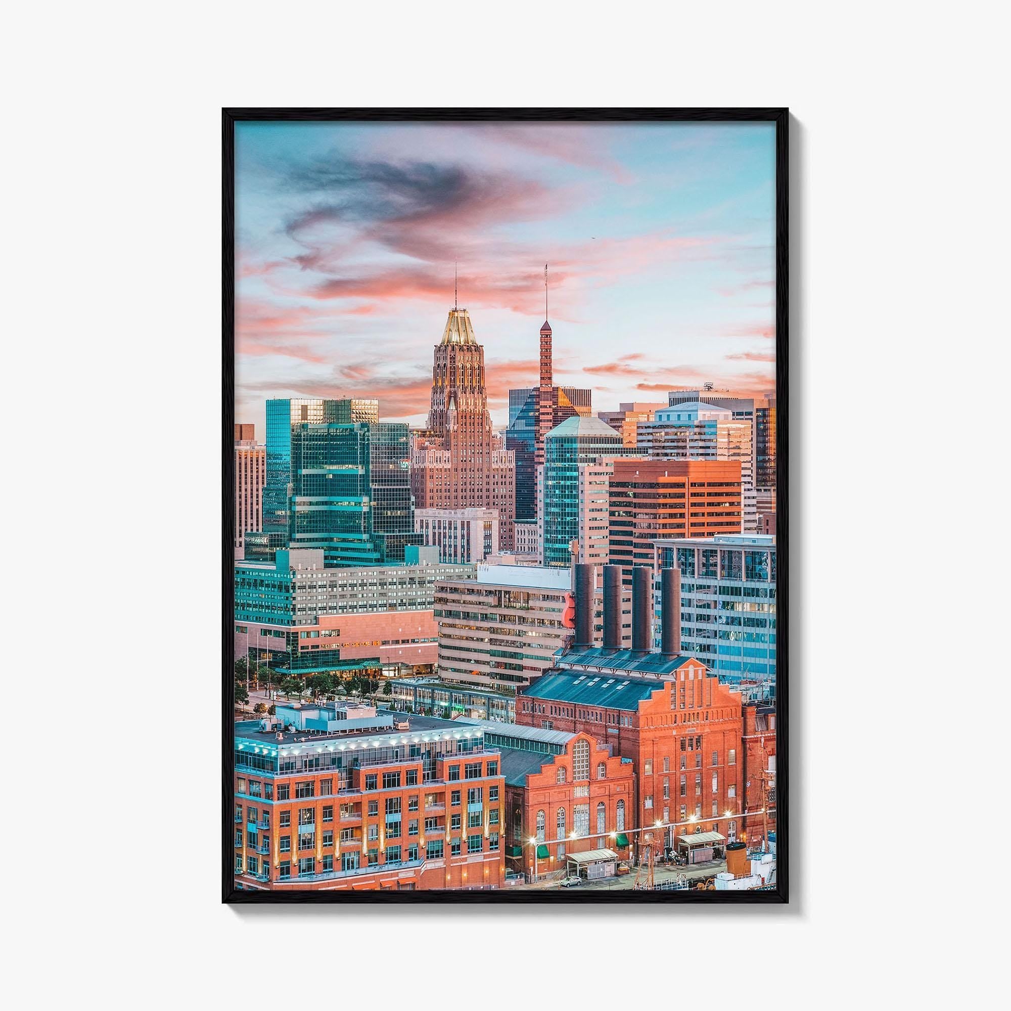 Baltimore Skyline Fine Art Photo Print, Inner Harbor, Maryland Wall Decor Poster, USA