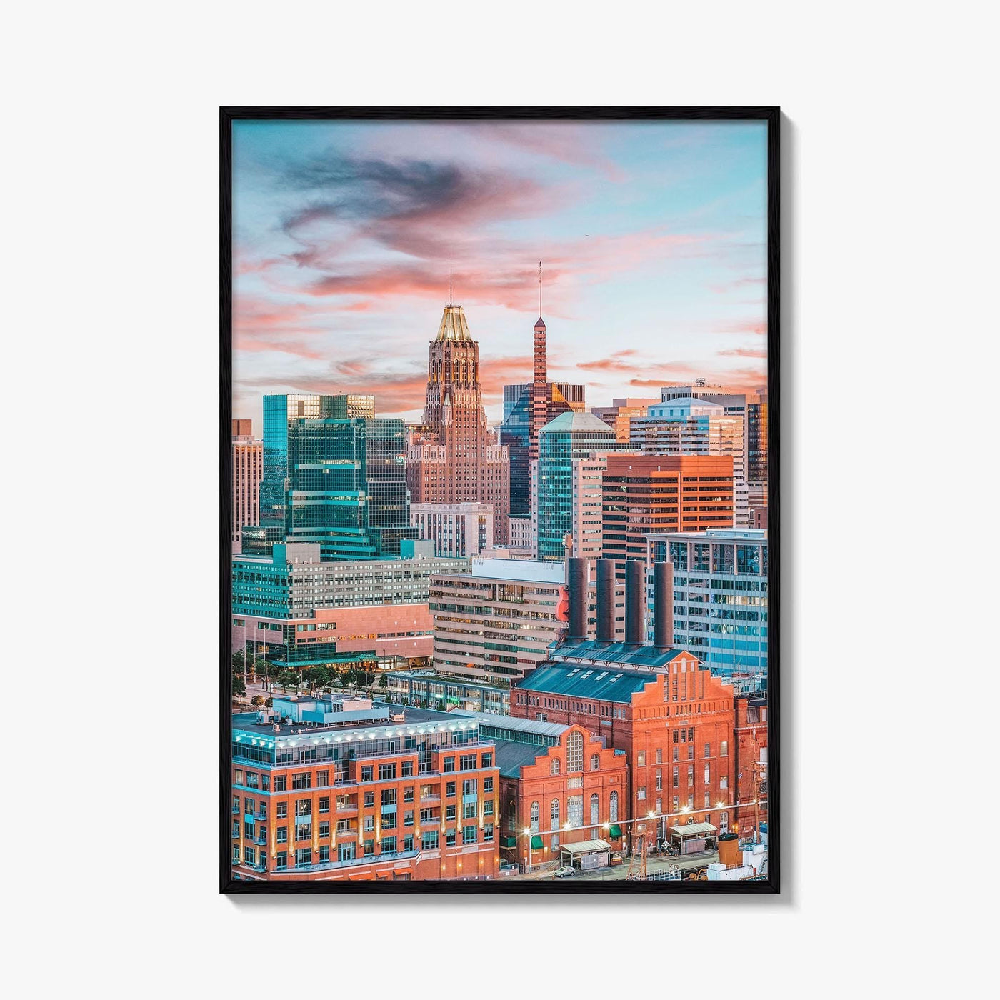 Baltimore Skyline Fine Art Photo Print, Inner Harbor, Maryland Wall Decor Poster, USA