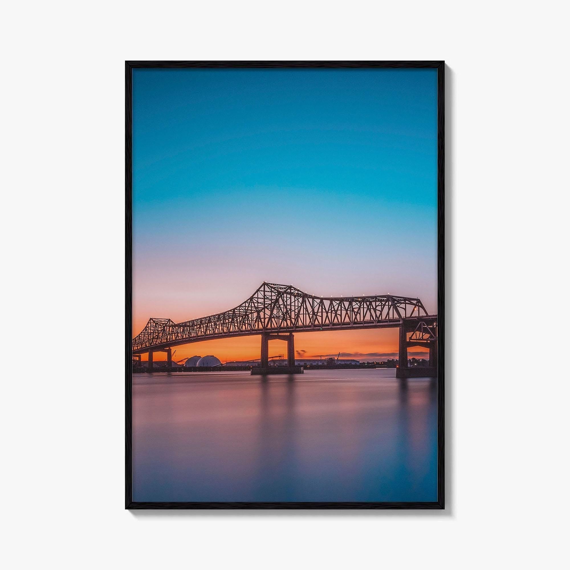 Baton Rouge Fine Art Photo Print, Louisiana, Mississippi River Bridge, USA Wall Decor Poster
