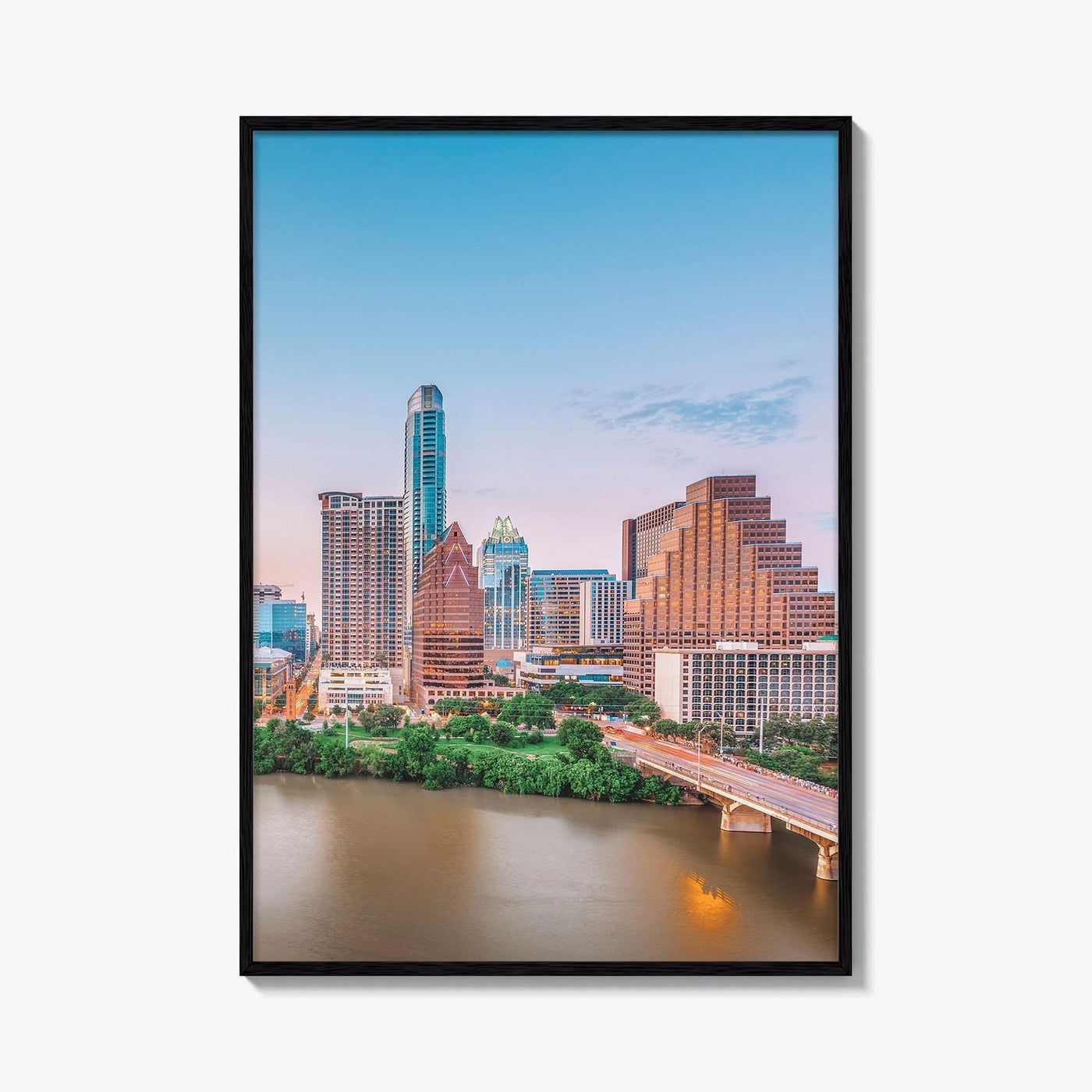 Austin Skyline Fine Art Photo Print, Texas Poster, Colorado River, ATX