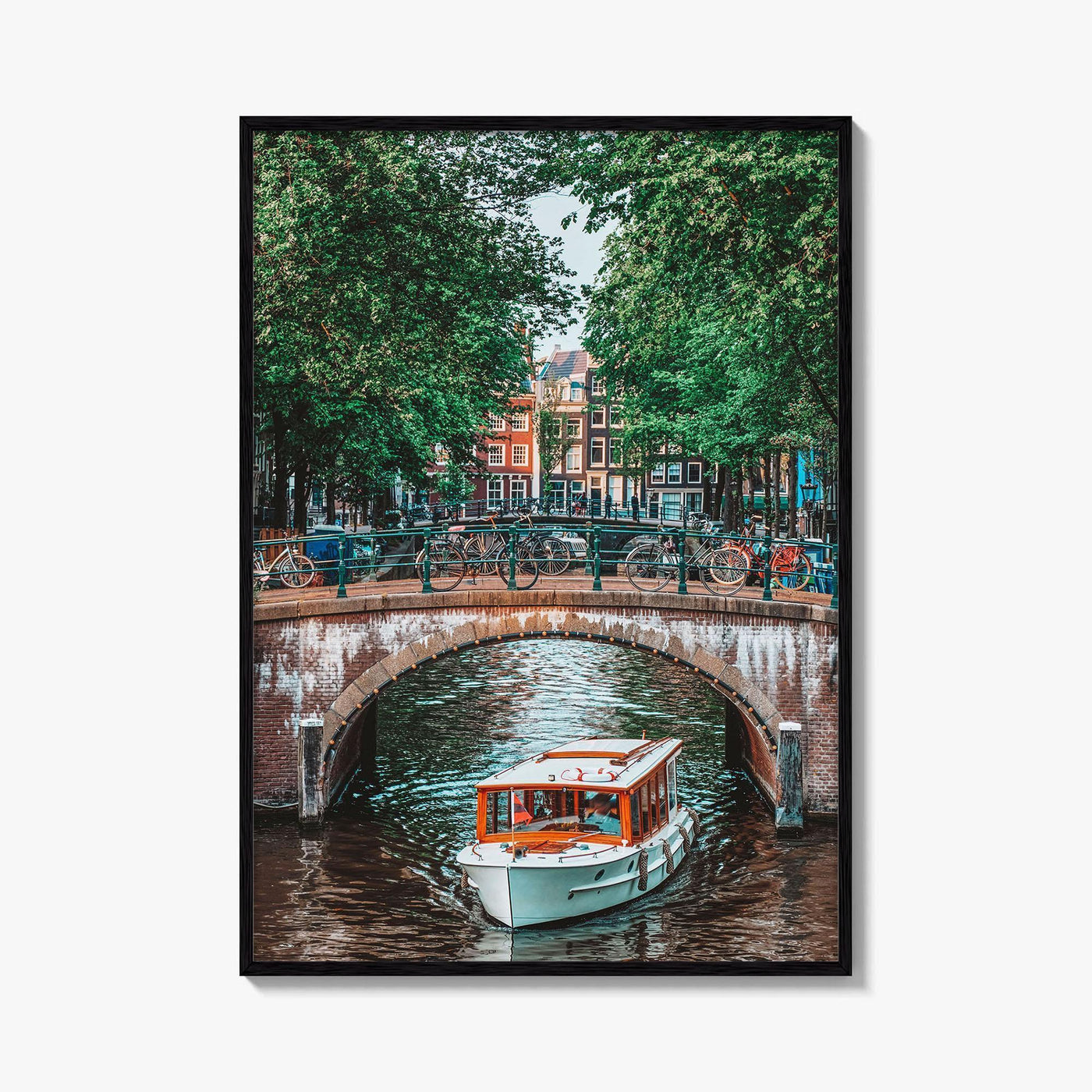 Amsterdam Fine Art Photo Print, Canal Bridge Boat, Netherlands Wall Poster
