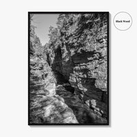 Ausable Chasm Black and White Fine Art Photo Print, Adirondack Mountains New York Poster