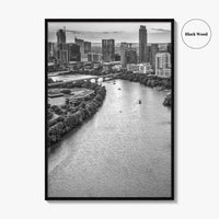 Austin Skyline Black and White Fine Art Photo Print, Texas, USA Poster, Wall Decor
