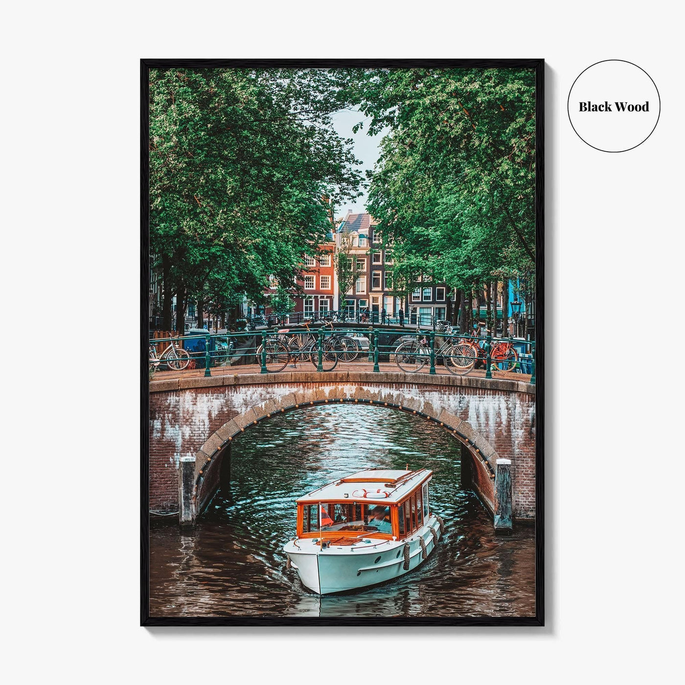 Amsterdam Fine Art Photo Print, Canal Bridge Boat, Netherlands Wall Poster