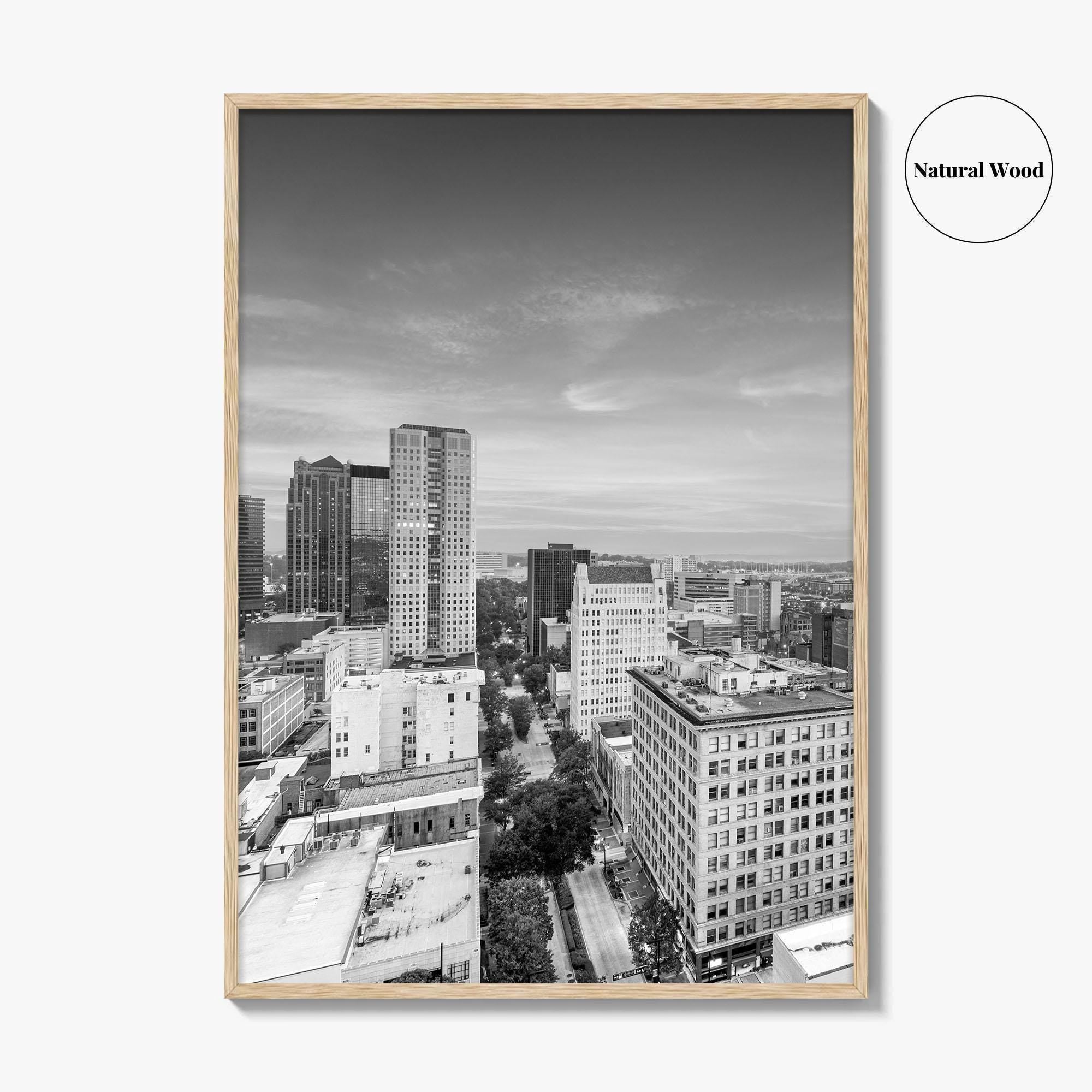 Birmingham Alabama Skyline Black and White Fine Art Photo Print, City, Alabama Poster
