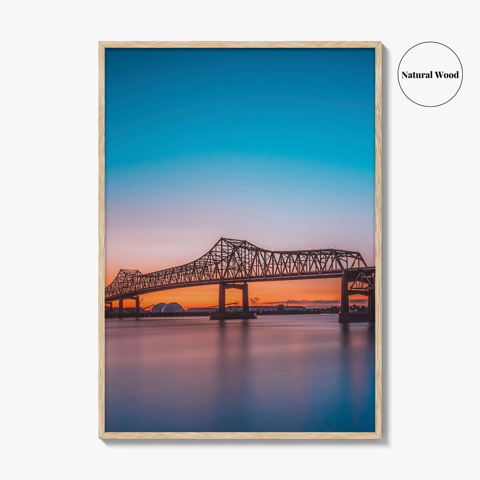 Baton Rouge Fine Art Photo Print, Louisiana, Mississippi River Bridge, USA Wall Decor Poster