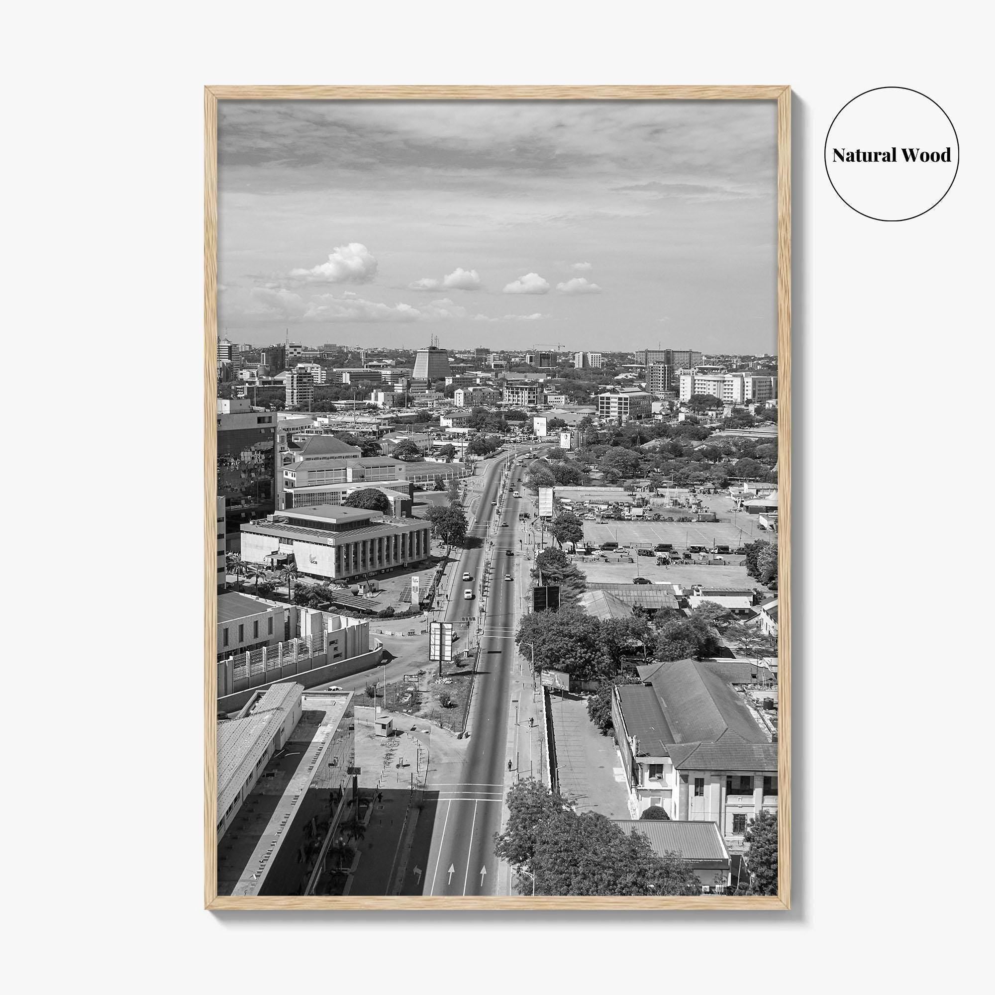 Accra Black and White Fine Art Photo Print, Ghana Central Poster, West Africa Decor