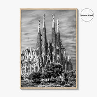 Barcelona Black and White Fine Art Photo Print, Sagrada Familia Gaudi Spain Poster