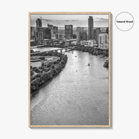 Austin Skyline Black and White Fine Art Photo Print, Texas, USA Poster, Wall Decor