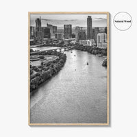 Austin Skyline Black and White Fine Art Photo Print, Texas, USA Poster, Wall Decor