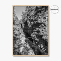 Ausable Chasm Black and White Fine Art Photo Print, Adirondack Mountains New York Poster