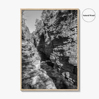 Ausable Chasm Black and White Fine Art Photo Print, Adirondack Mountains New York Poster