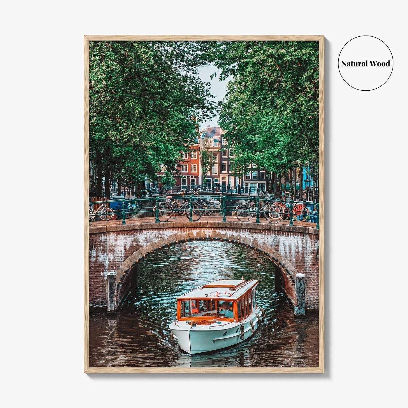 Amsterdam Fine Art Photo Print, Canal Bridge Boat, Netherlands Wall Poster