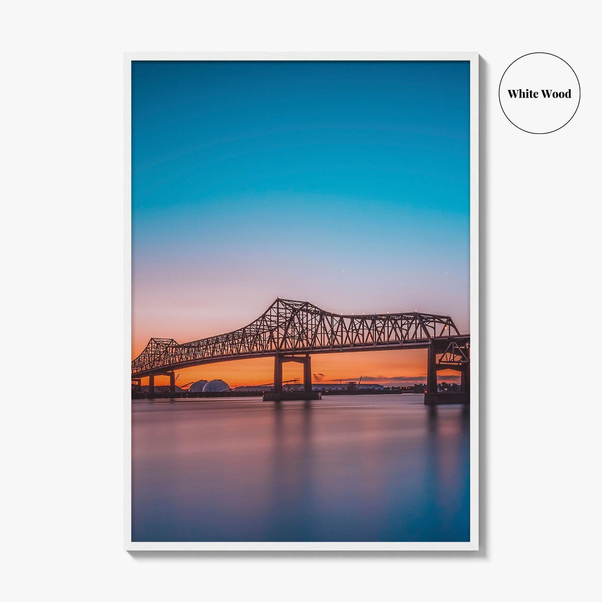 Baton Rouge Fine Art Photo Print, Louisiana, Mississippi River Bridge, USA Wall Decor Poster