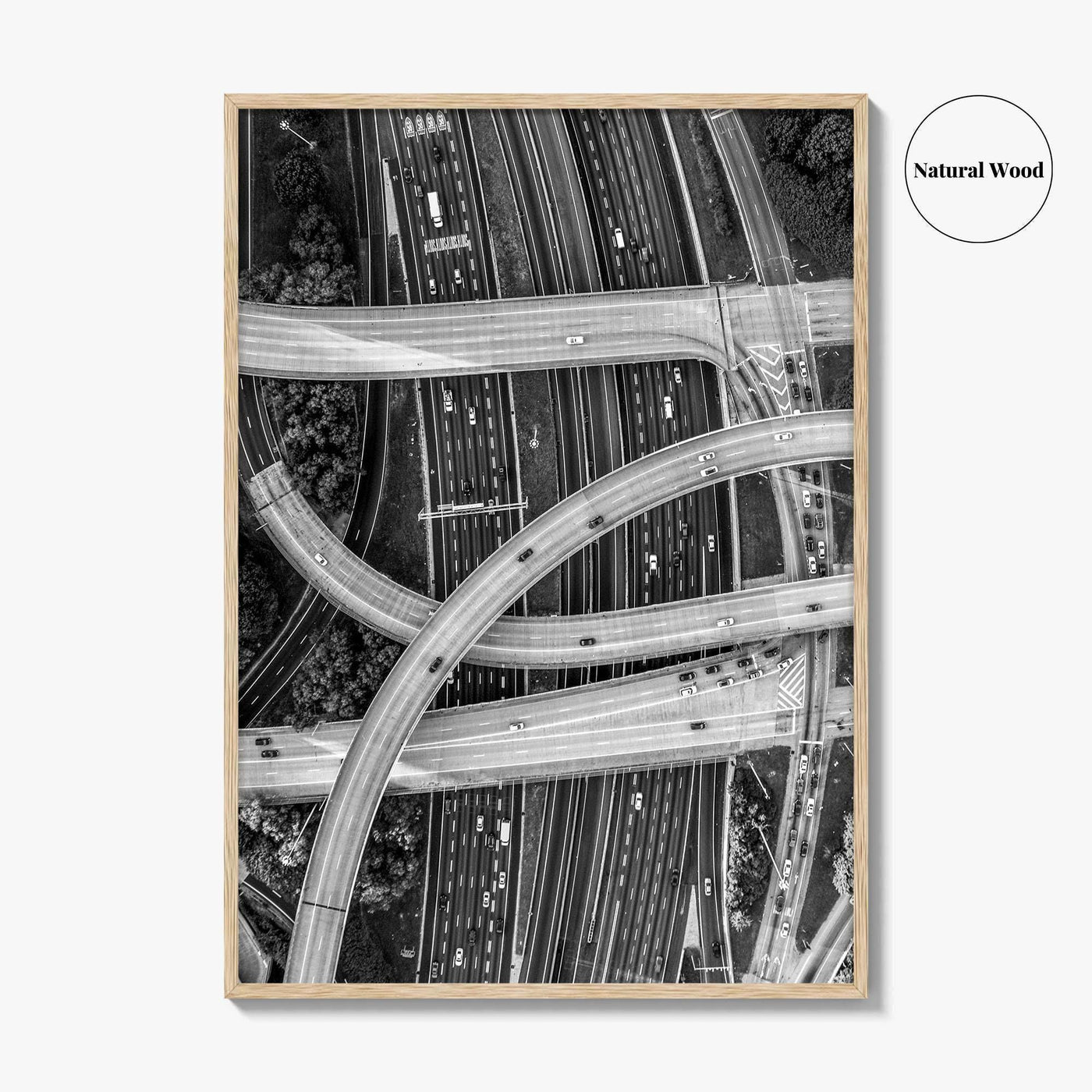 Atlanta Black and White Fine Art Photo Print, Georgia USA Poster, ATL Highway Interchange