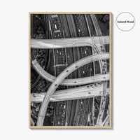 Atlanta Black and White Fine Art Photo Print, Georgia USA Poster, ATL Highway Interchange