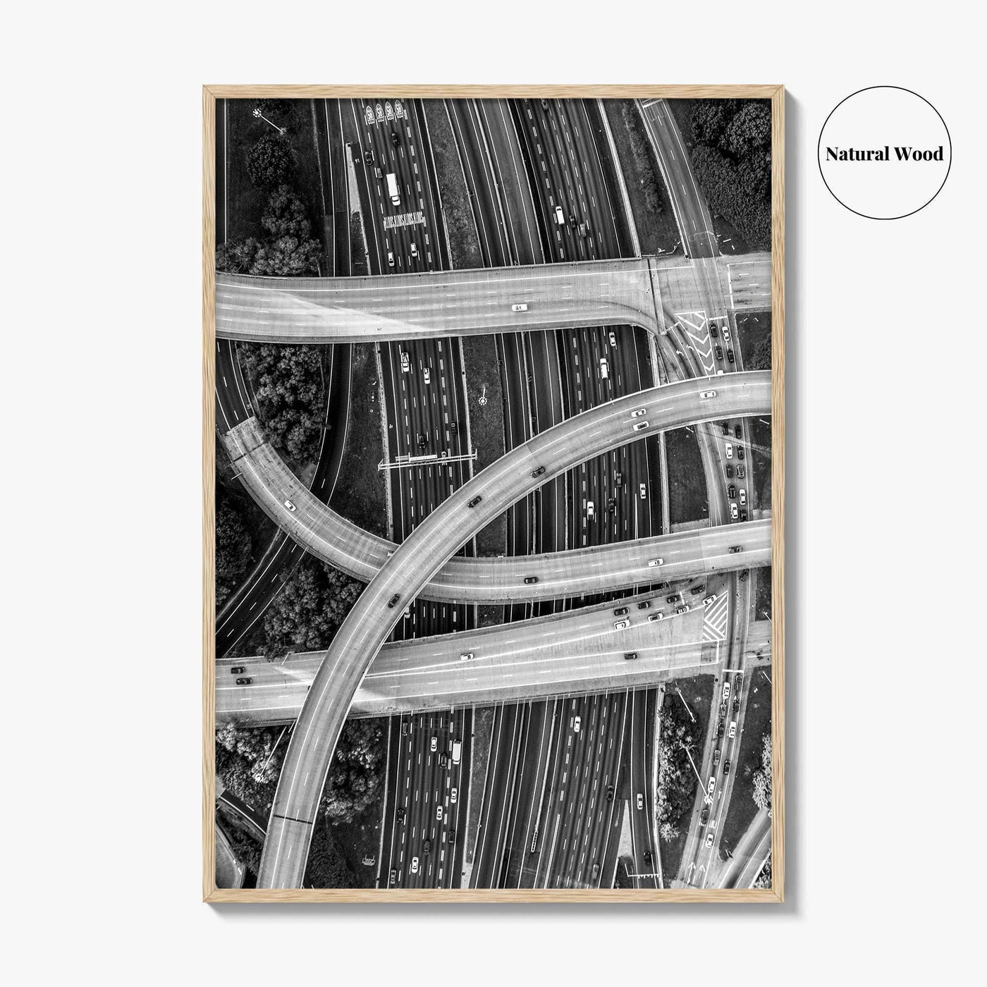 Atlanta Black and White Fine Art Photo Print, Georgia USA Poster, ATL Highway Interchange