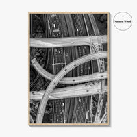 Atlanta Black and White Fine Art Photo Print, Georgia USA Poster, ATL Highway Interchange